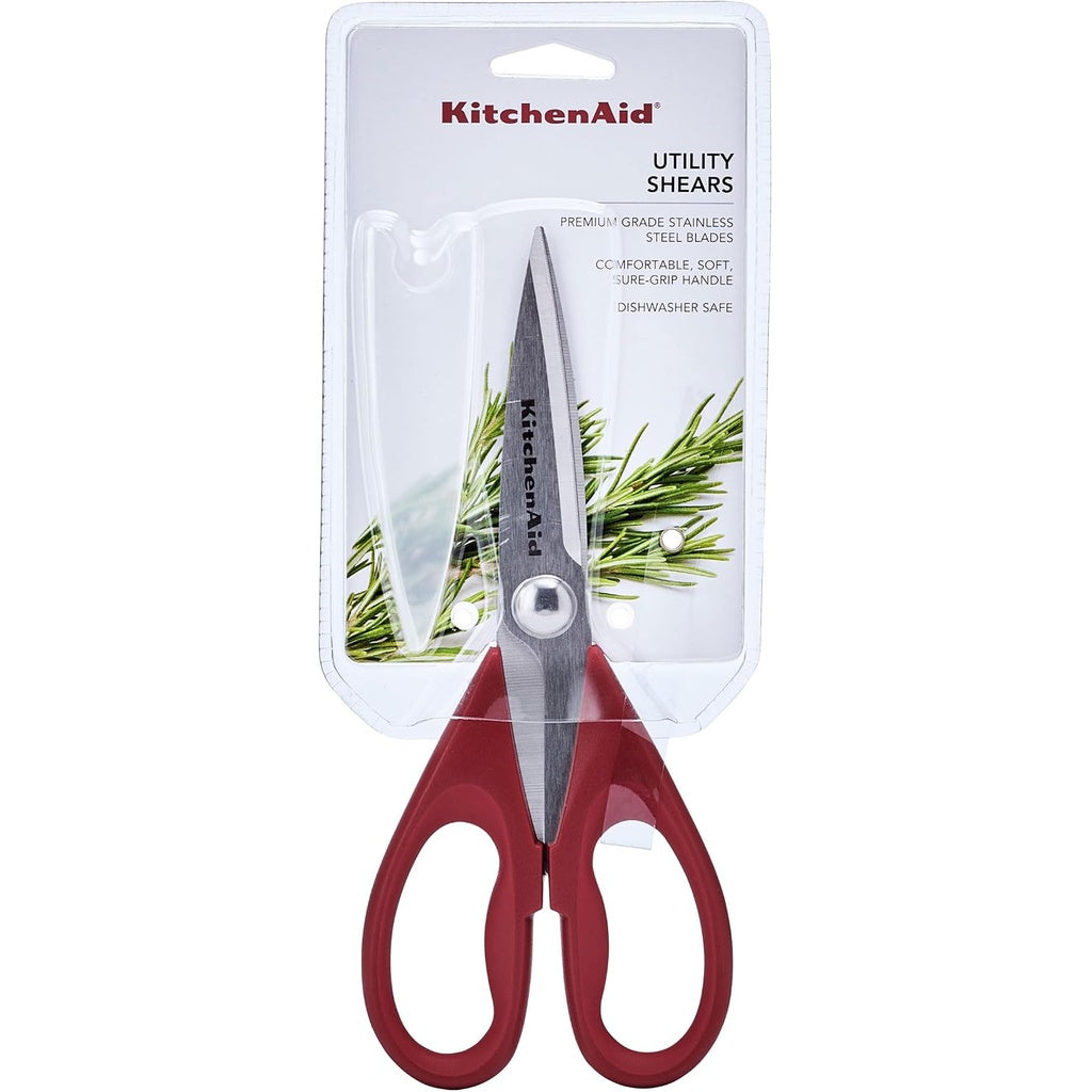 KitchenAid Red Kitchen Shears Heavy-Duty Stainless Steel Kitchen Scissors with Protective Sheath