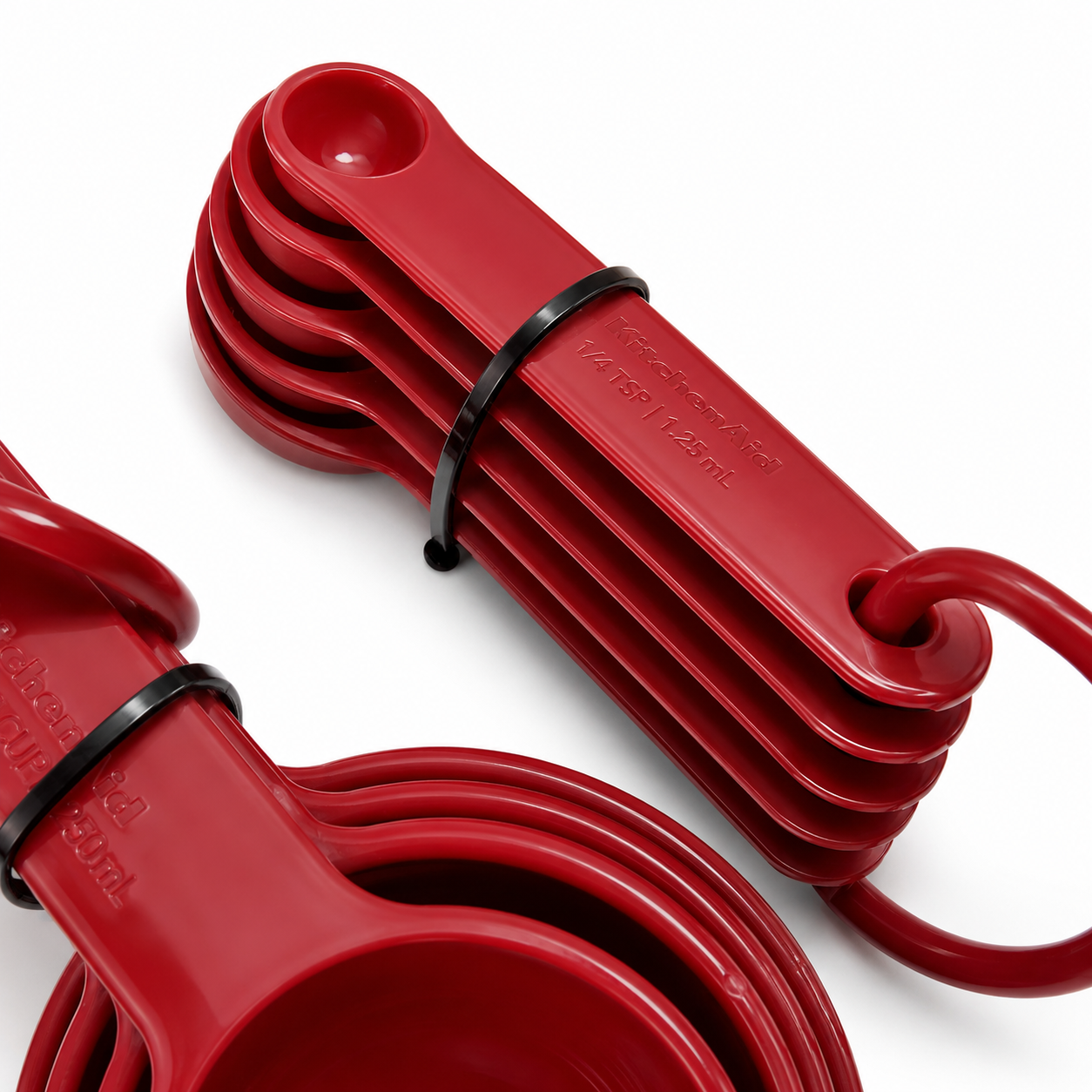 KitchenAid 9-Piece Measuring Cups & Spoons Set – Red, Dishwasher Safe
