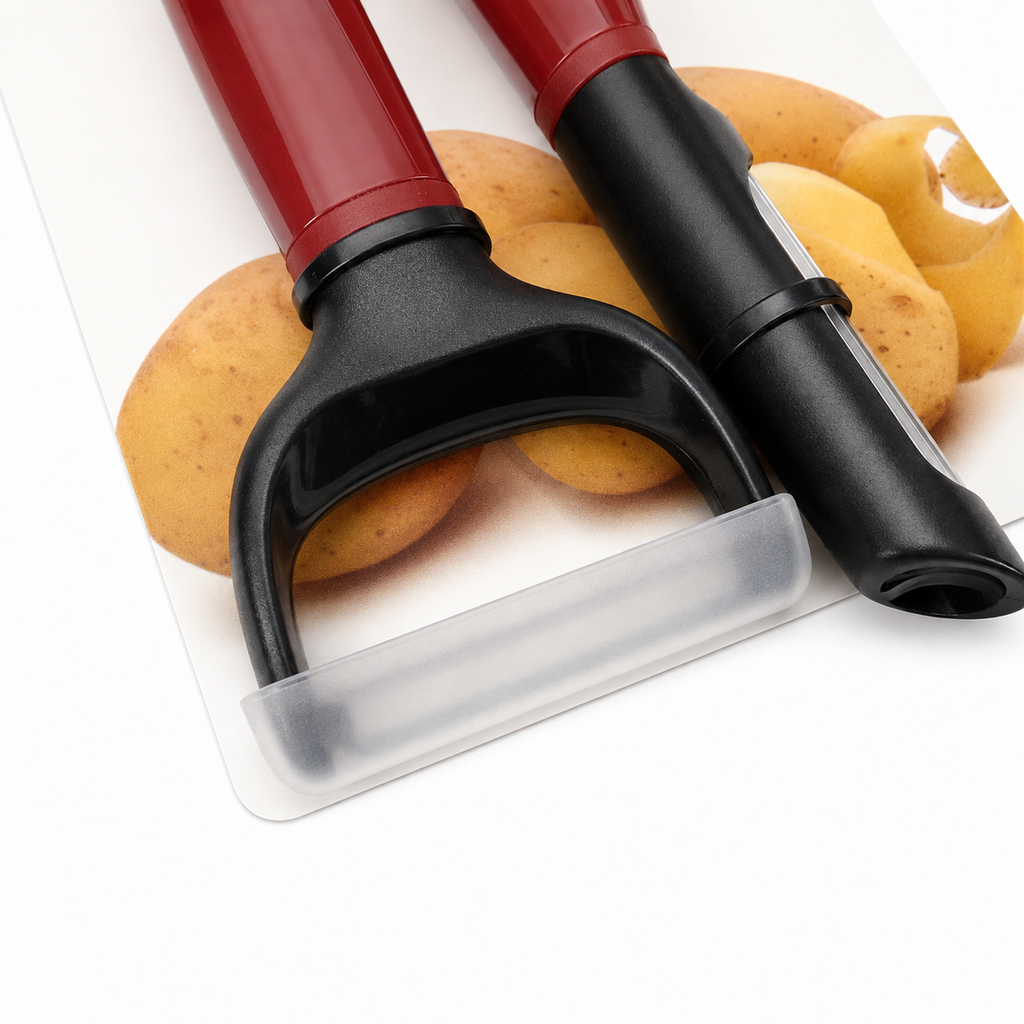 KitchenAid 2-Piece Vegetable Peeler Set with Blade Covers Y Peeler & Euro Peeler – Red