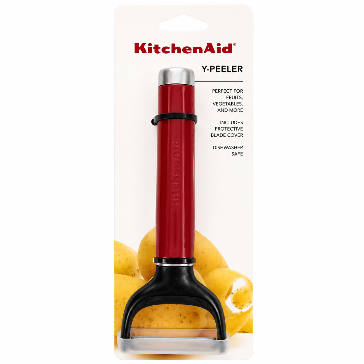 KitchenAid Y Peeler with Protective Blade Cover – Red, Dishwasher Safe Vegetable & Fruit Peeler