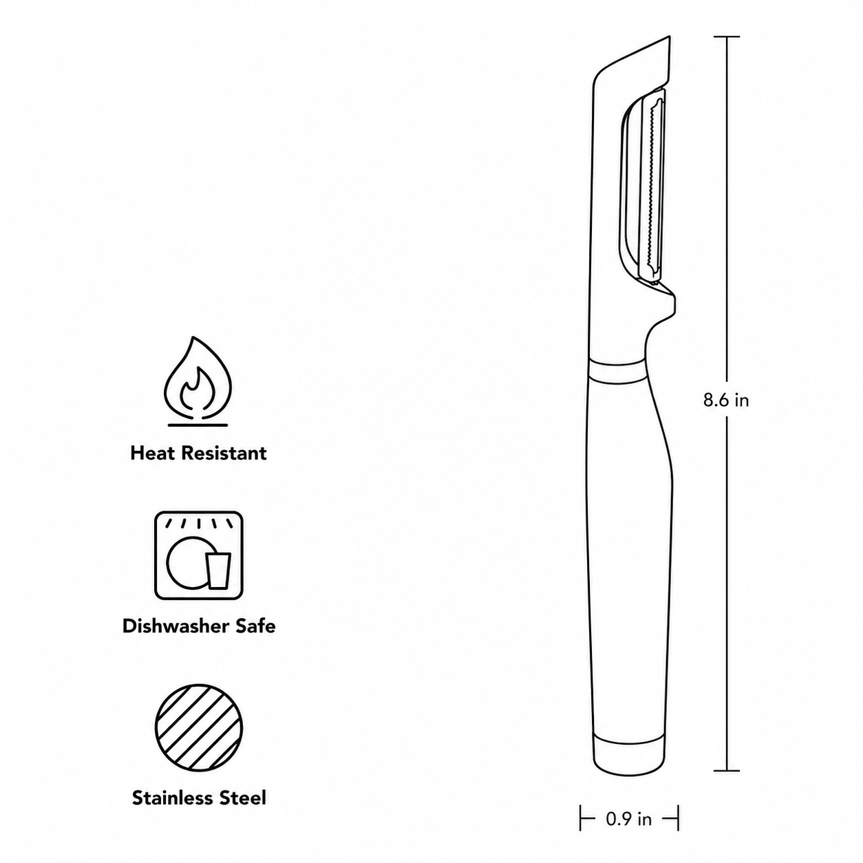KitchenAid Euro Straight Peeler – Gray Fruit & Vegetable Peeler with Protective Blade Cover