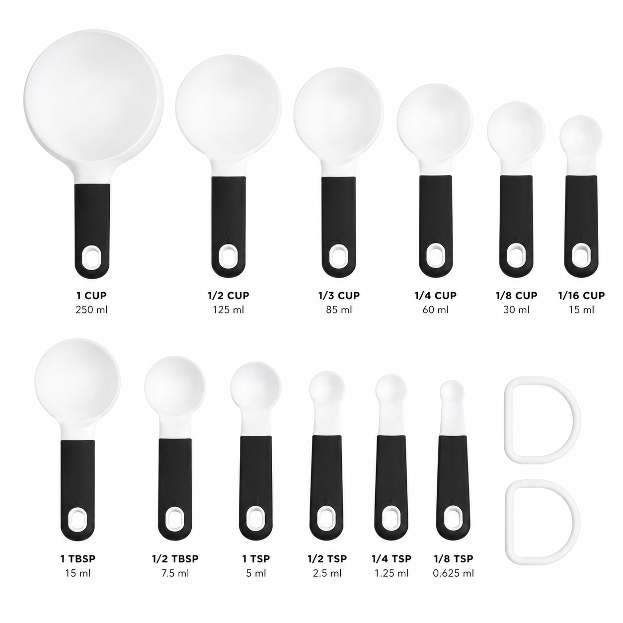 KitchenAid 9-Piece Measuring Cups & Spoons Set – White, Dishwasher Safe