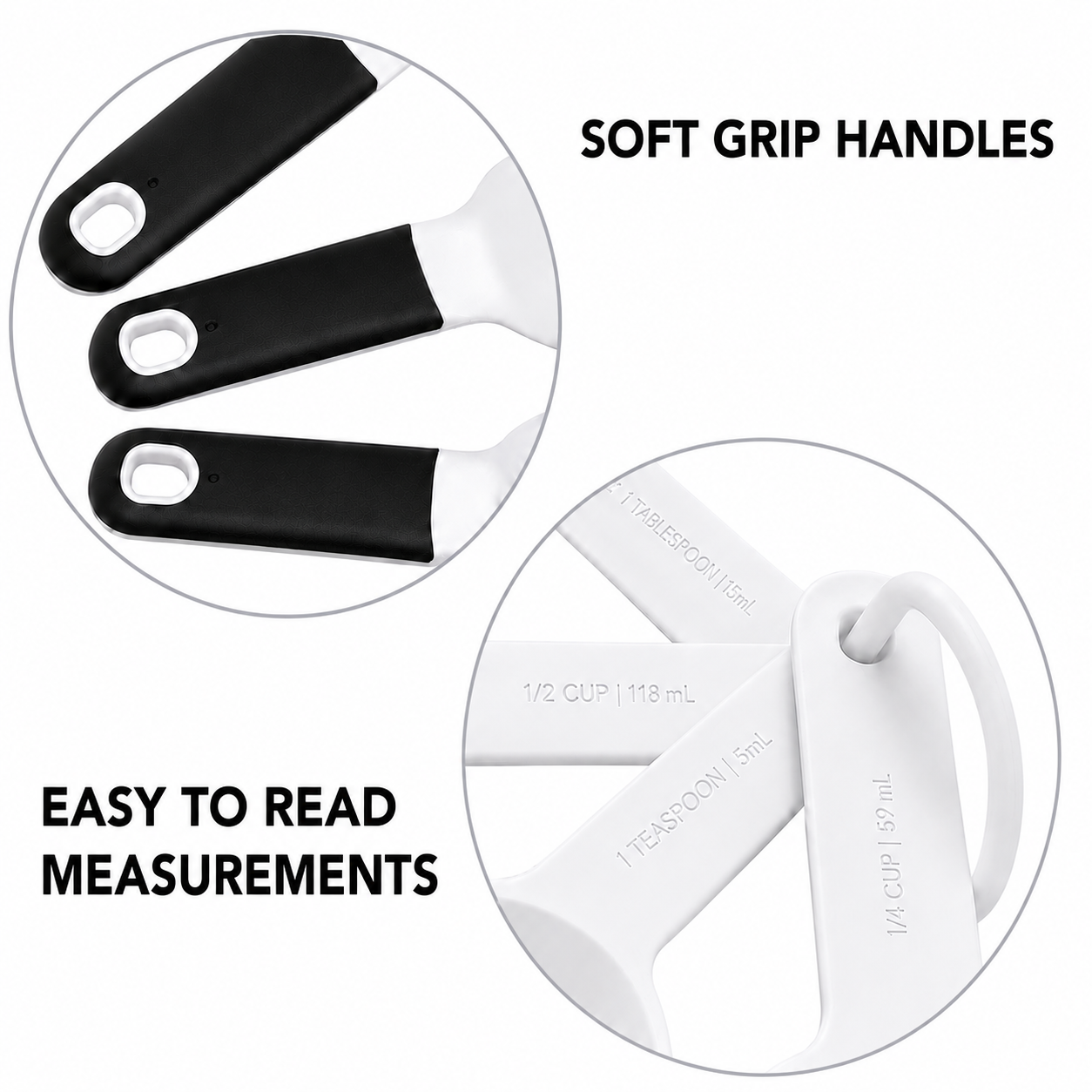 KitchenAid 9-Piece Measuring Cups & Spoons Set – White, Dishwasher Safe