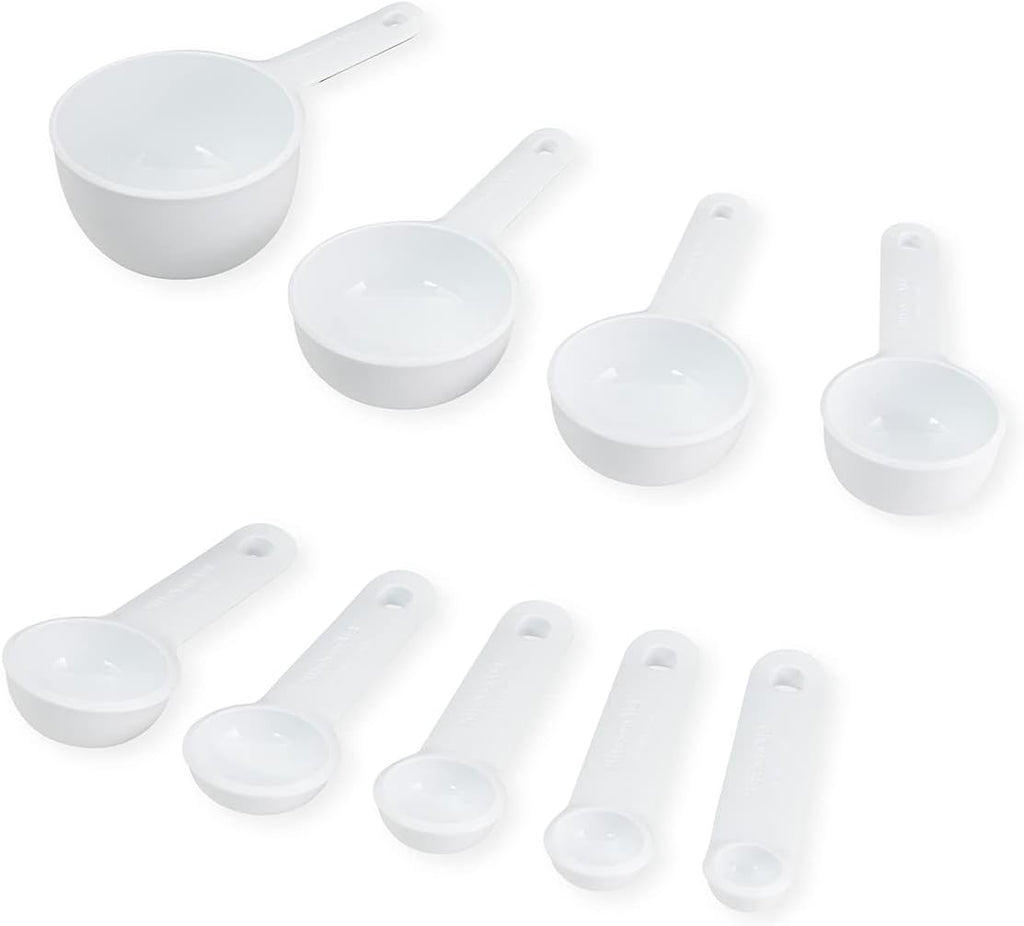 KitchenAid 9-Piece Measuring Cups & Spoons Set – White, Dishwasher Safe