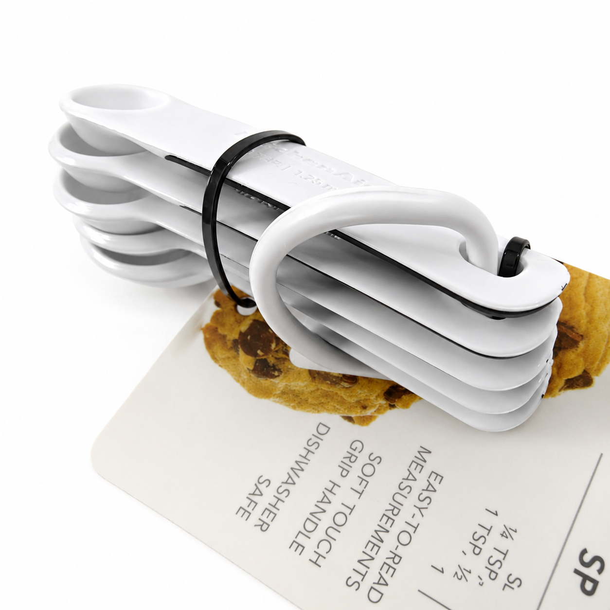 KitchenAid 5-Piece Measuring Spoon Set – White, Dishwasher Safe