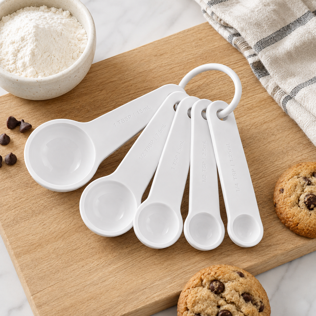 KitchenAid 5-Piece Measuring Spoon Set – White, Dishwasher Safe
