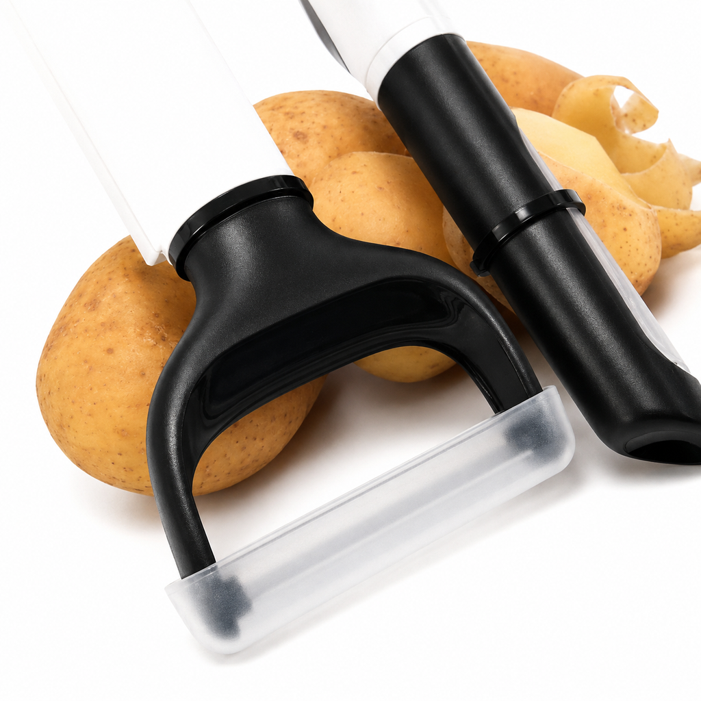 KitchenAid 2-Piece Vegetable Peeler Set with Blade Covers Y Peeler & Euro Peeler – White