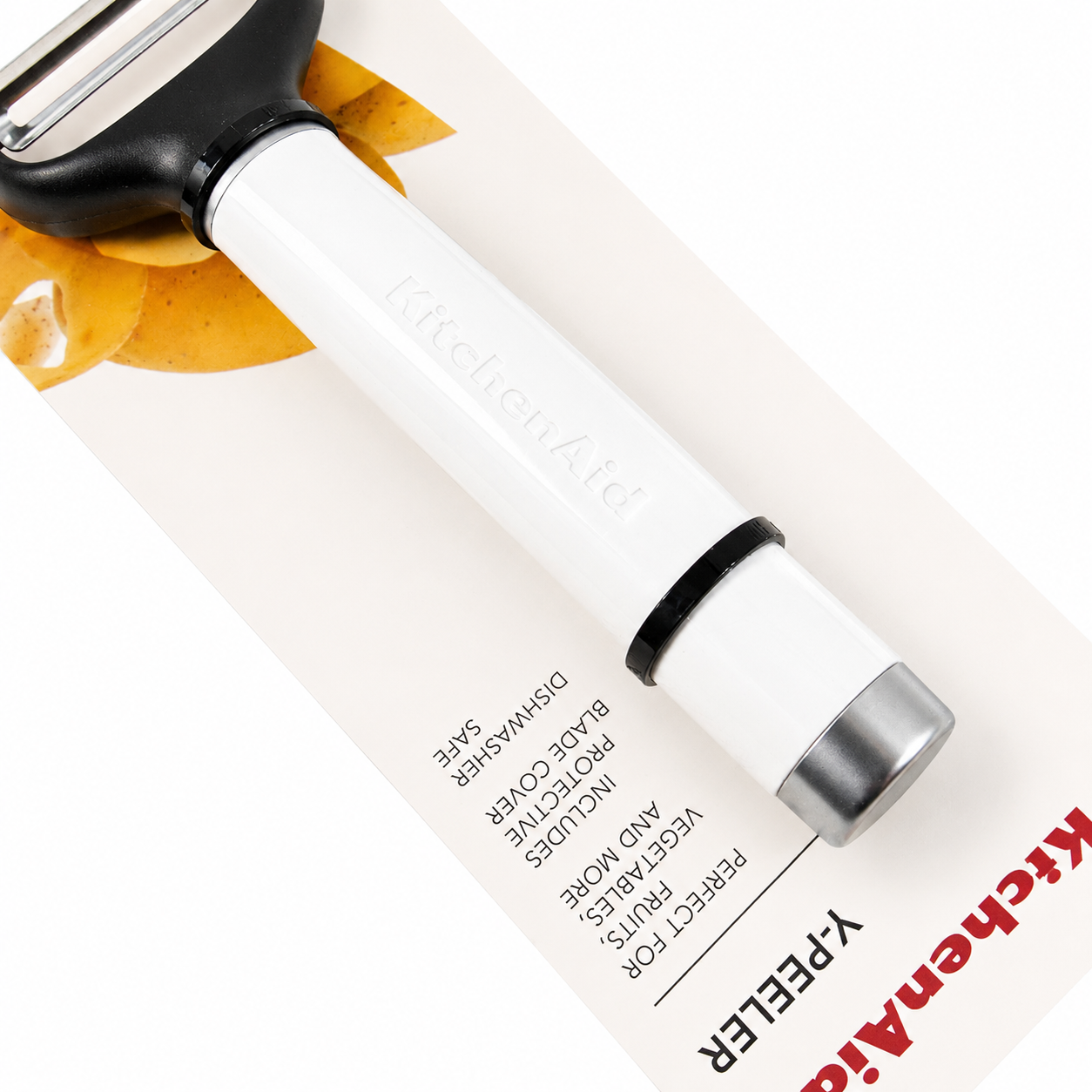 KitchenAid Y Peeler with Protective Blade Cover – White, Dishwasher Safe Vegetable & Fruit Peeler