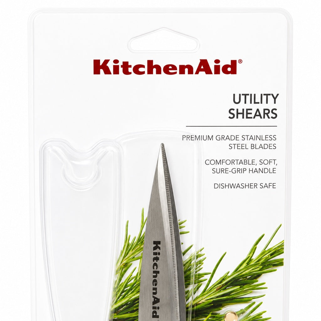 KitchenAid Black Kitchen Scissors Stainless-Steel Utility Shears with Protective Sheath