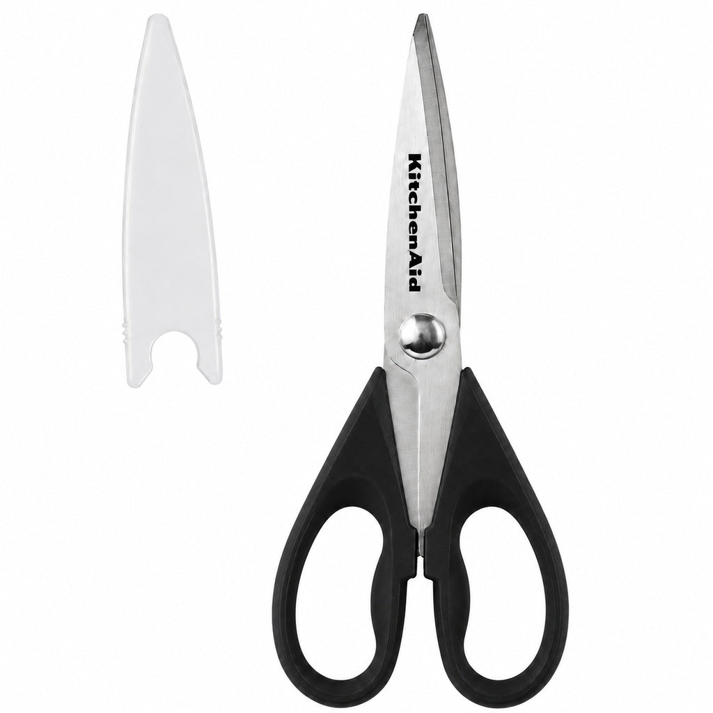 KitchenAid Black Kitchen Scissors Stainless-Steel Utility Shears with Protective Sheath